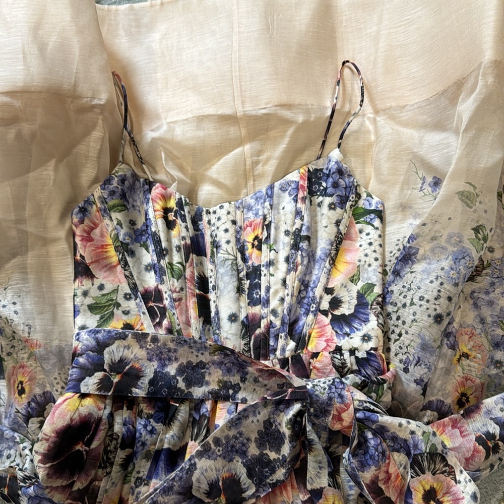 NWT ZIMMERMANN Tama Belted Floral Midi-Dress Size Zimm 2 - Picture 14 of 14